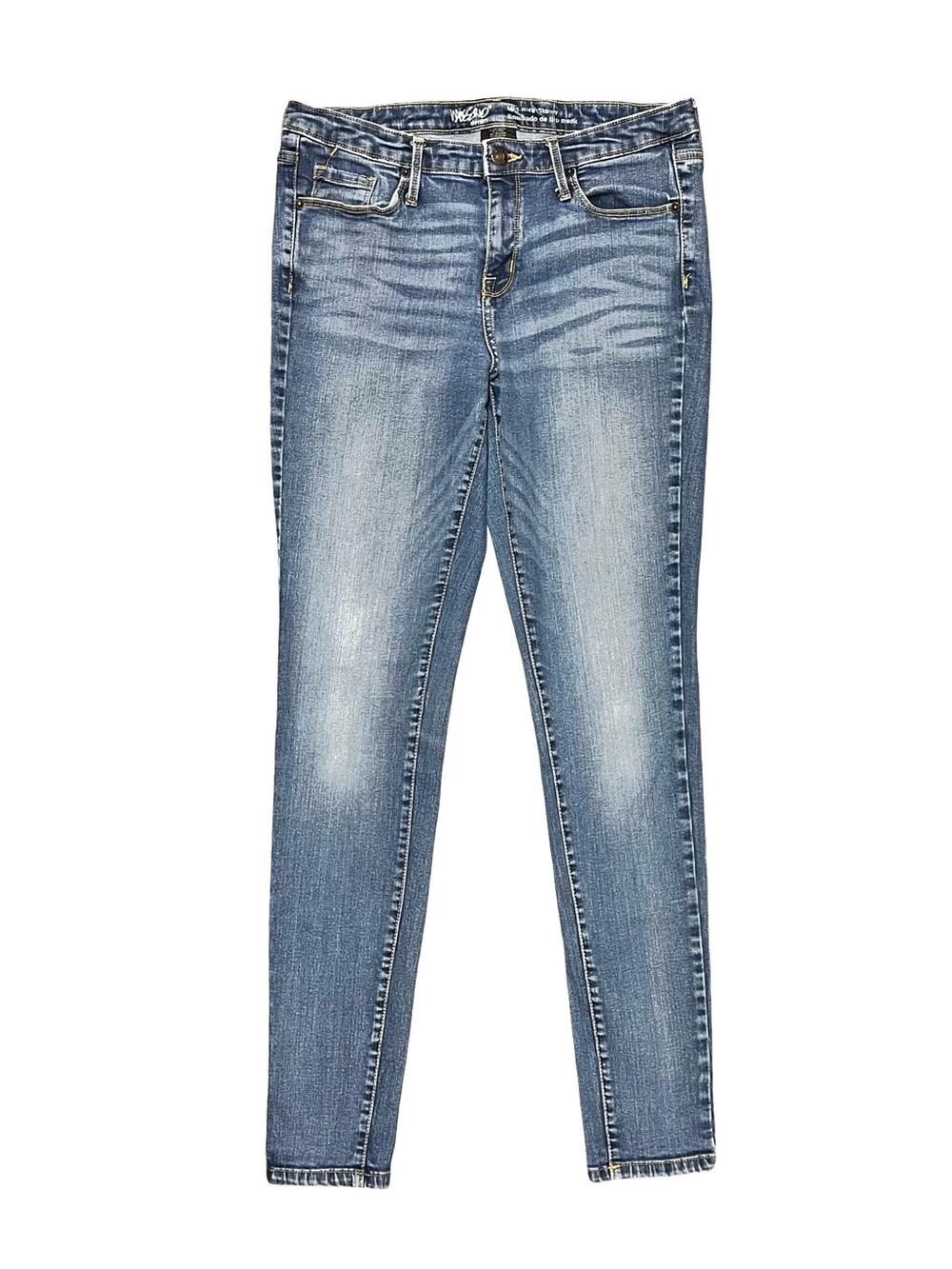 Mossimo Power Stretch Mid Rise Skinny Jeans Medium Wash Denim Women’s Size 10